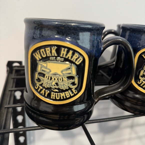 RARE Dixxon Work Hard Stay Humble Black Mug, Deneen Pottery - Picture 7 of 13